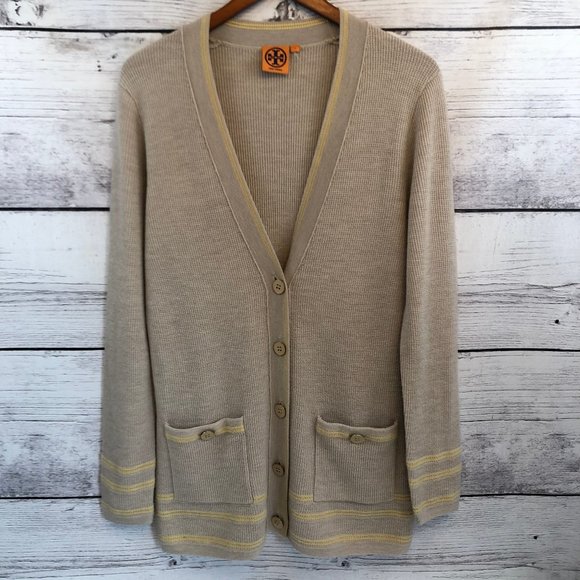 Tory Burch Sweaters - Tory Burch Grandpa Cardigan Womens Large Merino